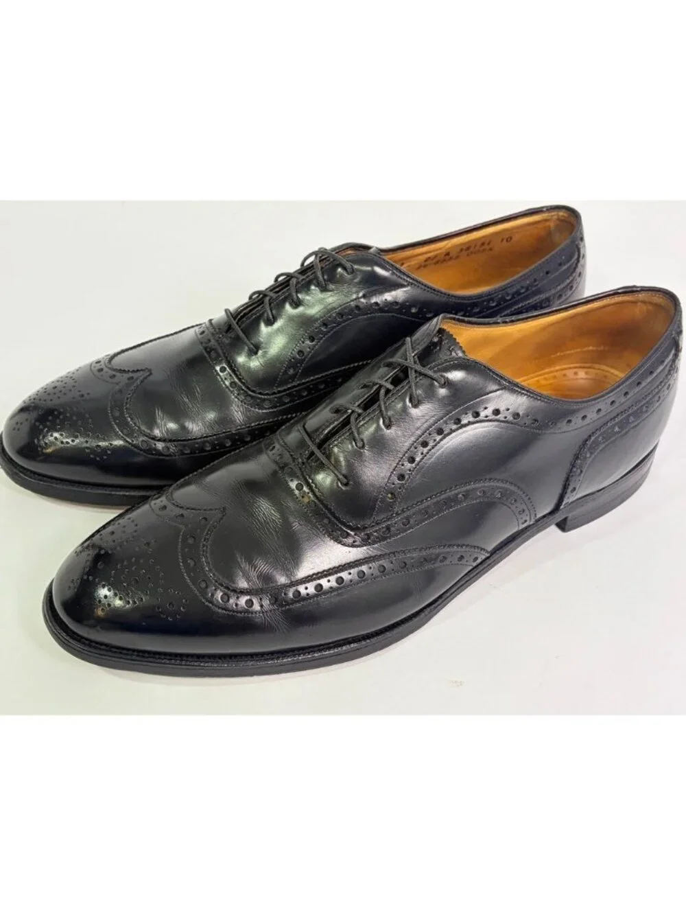 RARE Johnston & Murphy Aristocraft Wingtip Oxford Shoes Men 13 C HANDMADE / VTG